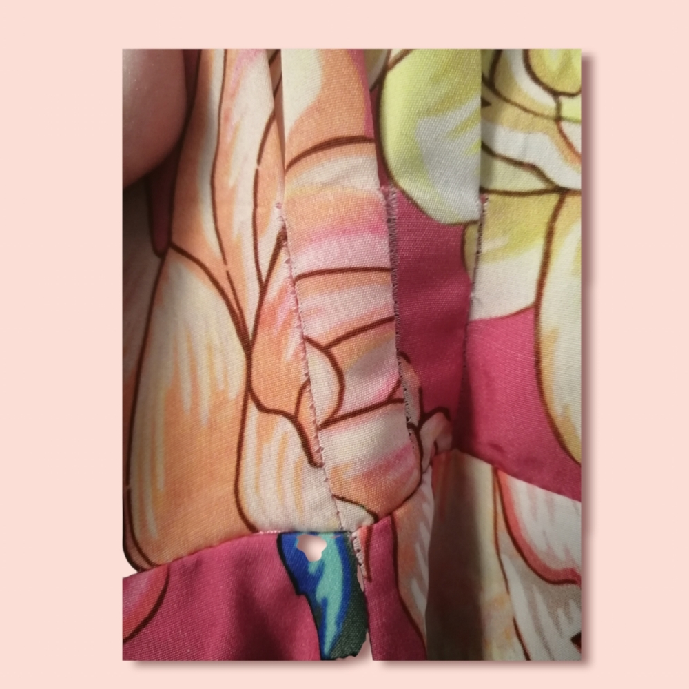 Anthropologie FARM Rio Eulalie pink floral Wide Leg Jumpsuit in size S - Picture 9 of 10